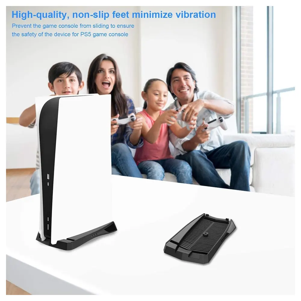 eWINNER Vertical Stand for PS5 Disc Edition Console with Built-In Cooling Vents and Non-Slip Feet, Space-Saving ABS Base Mount, Black - W0-W2YY-RP7C - Image 5