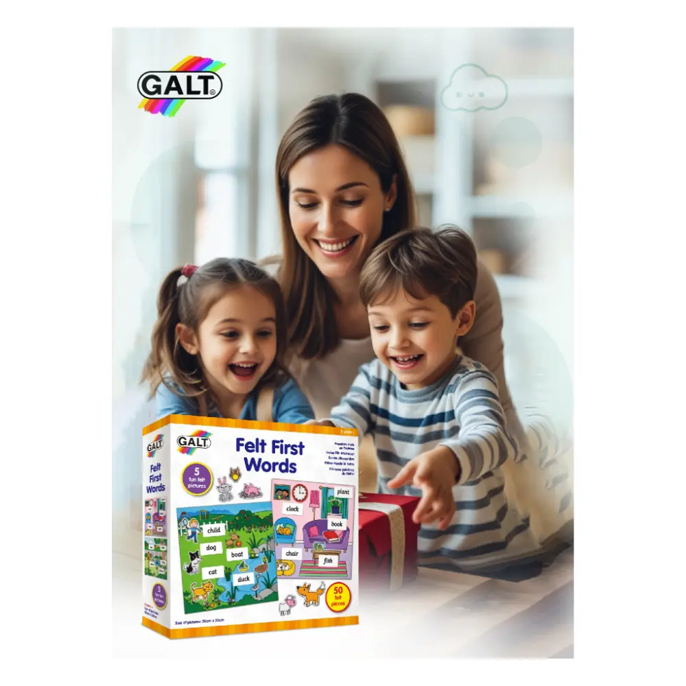 Galt Toys Felt First Words Kit, Educational Felt Toy for Toddlers, 50 Felt Pieces, Fun First Word Learning for Kids, Promotes Early Literacy, 20cm x 20cm, Multicolour - 1105539 - Image 6
