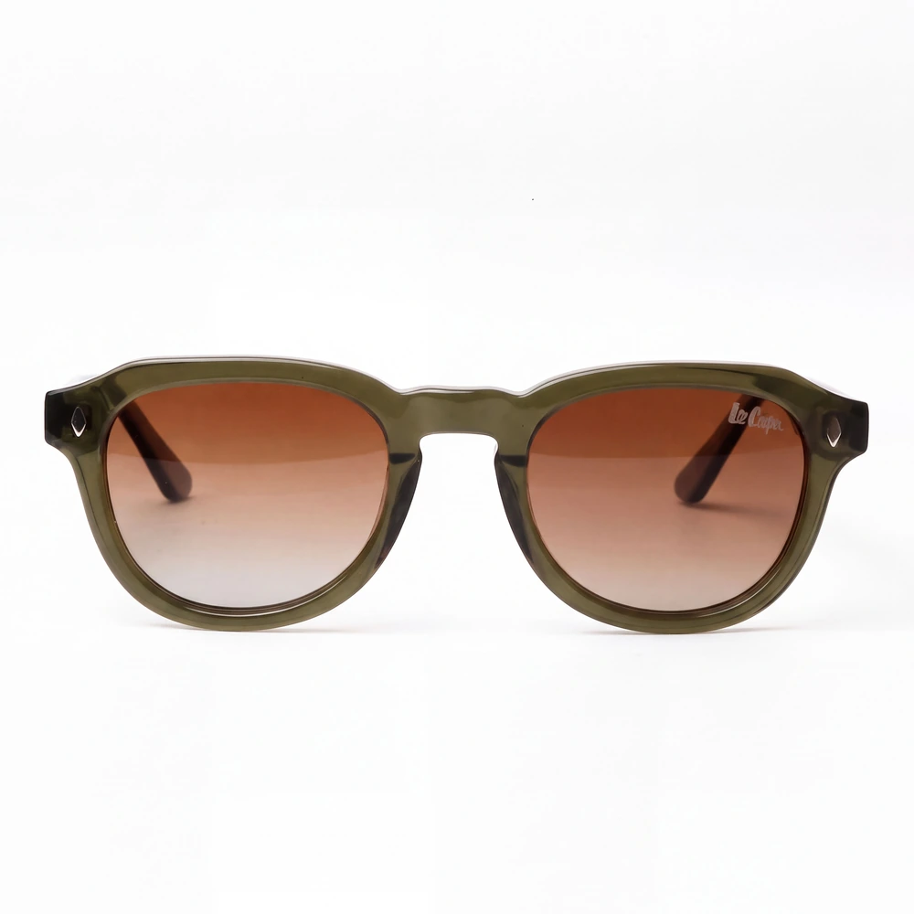 Lee Cooper Unisex Polarized Oval Sunglasses, Tea Acetate Full Rim Frame, Gradient Brown TAC Lenses, 49-22-145 mm - LCU10541C2 - Image 2