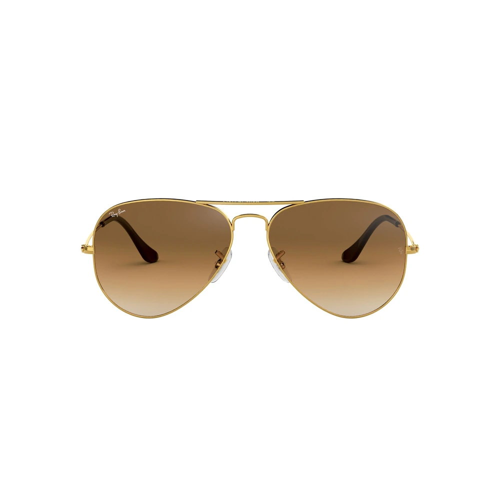 Ray-Ban Aviator Classic RB3025 Unisex Non-Polarized Aviator Sunglasses, Gold Metal Full Rim Frame, Gradient Brown Crystal Glass Lenses - 0RB3025001_51