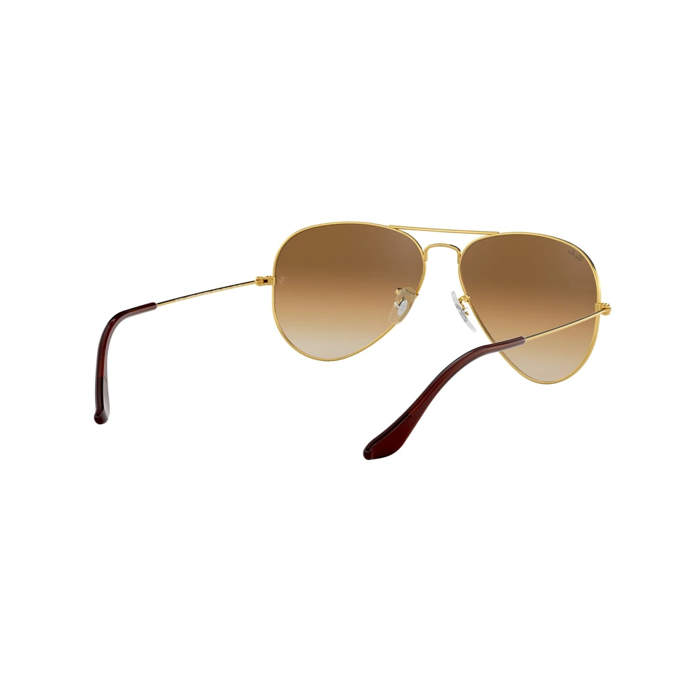Ray-Ban Aviator Classic RB3025 Unisex Non-Polarized Aviator Sunglasses, Gold Metal Full Rim Frame, Gradient Brown Crystal Glass Lenses - 0RB3025001_51 - Image 5