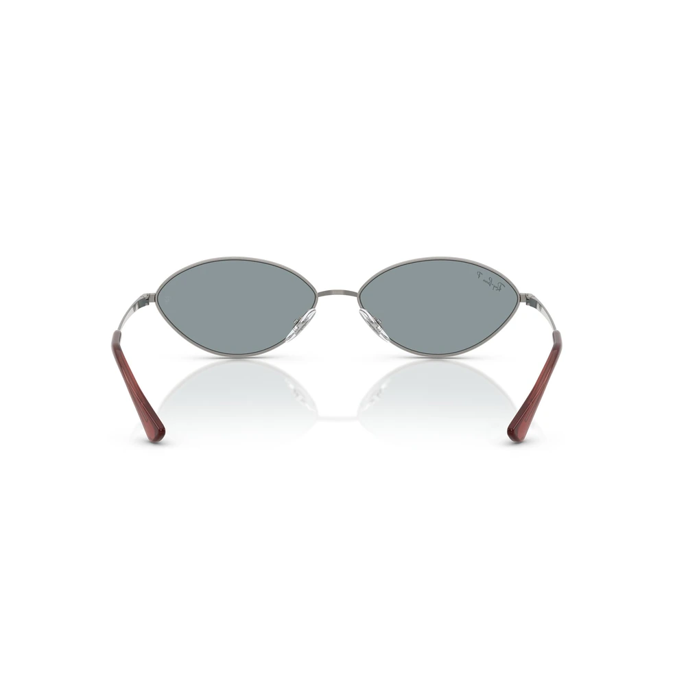 Ray-Ban Kai RB3757 Unisex Oval Sunglasses, Gunmetal Metal Full Rim Frame, Sky Blue Polycarbonate Lenses, Category 2 UV Protection - 0RB3757004_2V - Image 4
