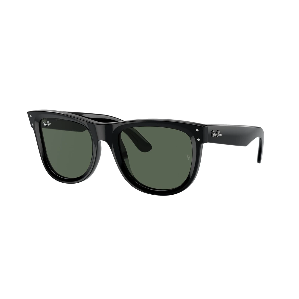 Ray-Ban Wayfarer Reverse RBR0502S Unisex Wayfarer Sunglasses, Black Molded Plastic Full Rim Frame, Dark Green Bio-Polyamide Lenses - 0RBR0502S6677VR