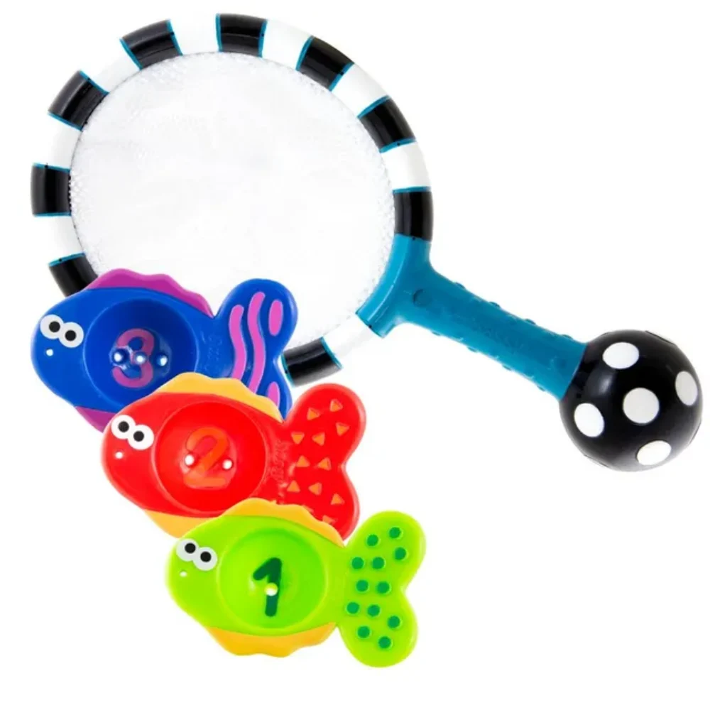 Sassy Catch n Count Net Bath Toy, STEM Learning, Floating Fish, Counting and Dexterity Development, Baby Water Play, 6 plus Months, Educational and Fun Bath Time Toy, Multicolour - 10066