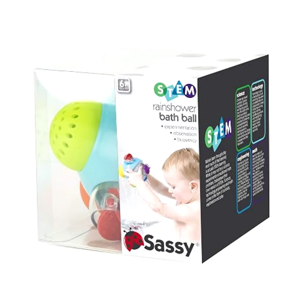 Sassy STEM Rainshower Bath Ball, The Perfect Bath Time Toy for Babies 6 plus Months, Encouraging Experimentation, Buoyancy and Sensory Exploration in Water Play, Multicolour - 13055 - Image 5