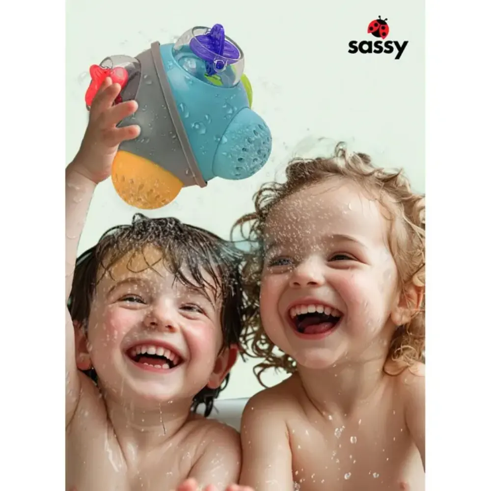 Sassy STEM Rainshower Bath Ball, The Perfect Bath Time Toy for Babies 6 plus Months, Encouraging Experimentation, Buoyancy and Sensory Exploration in Water Play, Multicolour - 13055 - Image 6