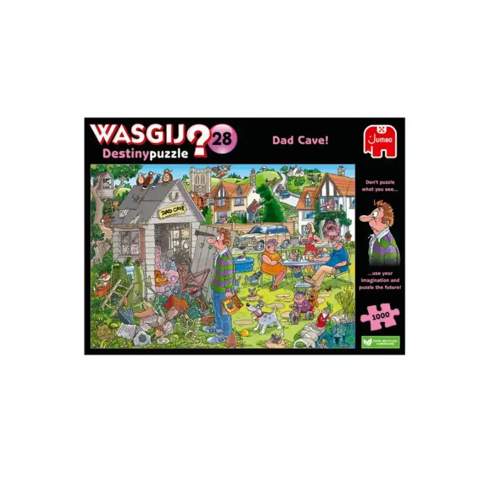 Wasgij Destiny 28 - Dad Cave 1000 Piece Jigsaw Puzzle, Fun and Challenging, Imagination Puzzle for Adults, Multi-Coloured, 68x49 CM, Eco-Friendly, Multicolour - 1110100335
