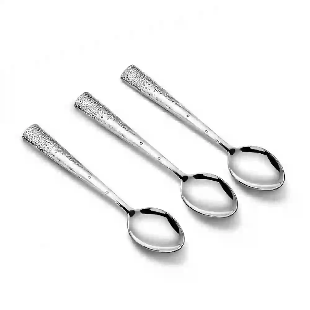 Zolten Aero Stainless Steel Table Spoon Set, 3 Pieces, Silver Dinner Spoons for Soup, Rice and Everyday Dining - ZL0714519 - Image 2