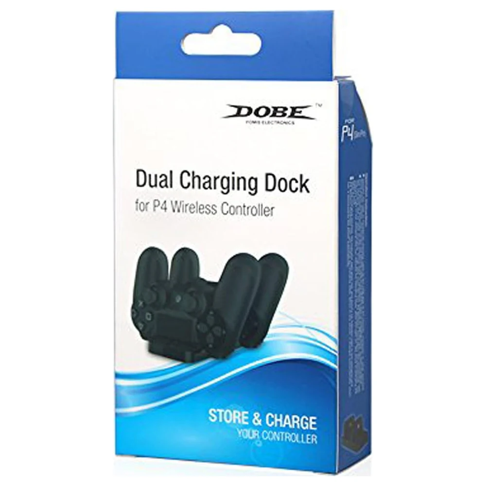 Dobe Dual Charging Dock for PS4 Wireless Controllers, Charge and Store Two Controllers at Once on a USB Powered Desktop Stand - VW-JDOM-9PJD