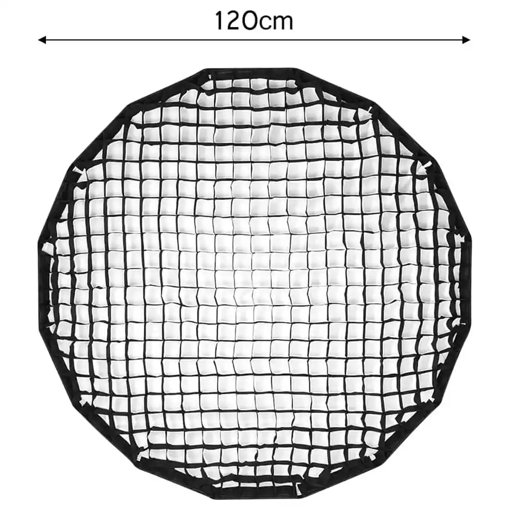eWINNER 120cm Round Honeycomb Grid for Umbrella Softbox, Foldable Nylon Light Control Grid with 5cm Cells and Hook and Loop Fastening for Studio Flash and LED - W6-P9TH-8576 - Image 2