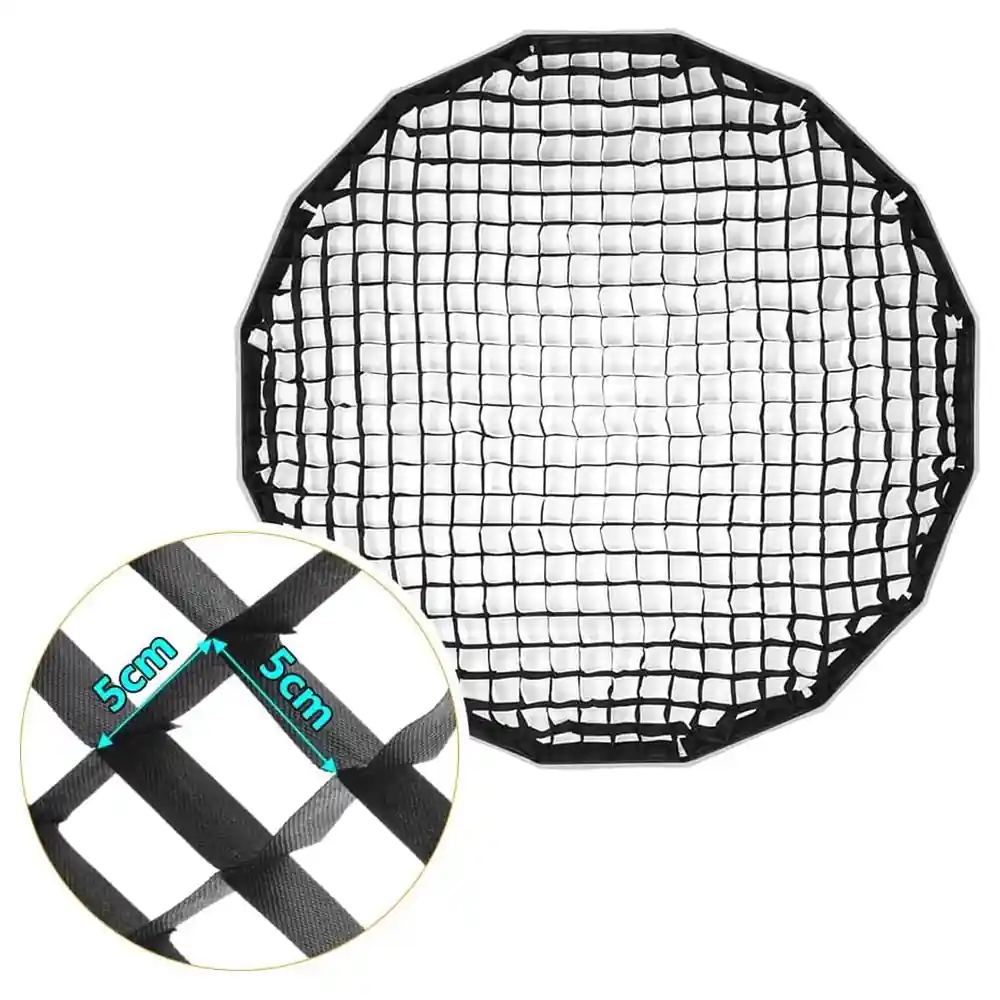 eWINNER 120cm Round Honeycomb Grid for Umbrella Softbox, Foldable Nylon Light Control Grid with 5cm Cells and Hook and Loop Fastening for Studio Flash and LED - W6-P9TH-8576 - Image 5
