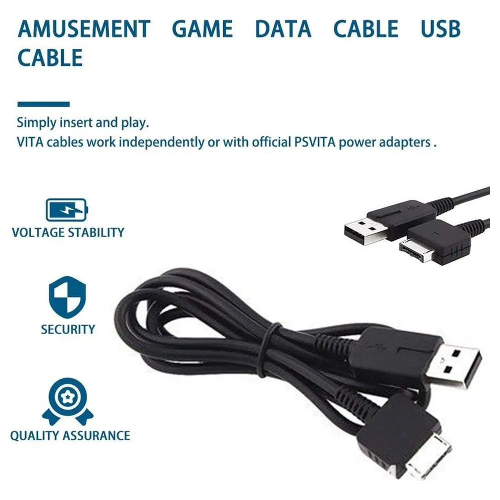 eWINNER 2-in-1 USB Charging and Data Sync Cable for Sony PS Vita 1000 PCH-1000 Series, 1m Charger Cord for Transfer and Charge, Black - X1-WBEA-EWAS - Image 3