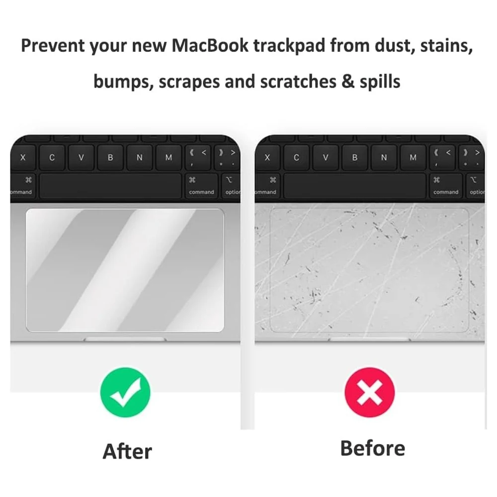 eWINNER 2 Pack Clear Trackpad Protector for MacBook Pro 15 Inch with Touch Bar 2016-2019 A1707 A1990, Ultra-Thin 0.2mm Anti-Scratch Anti-Fingerprint PET Touchpad Skin - WH-7X6R-R9HZ - Image 6