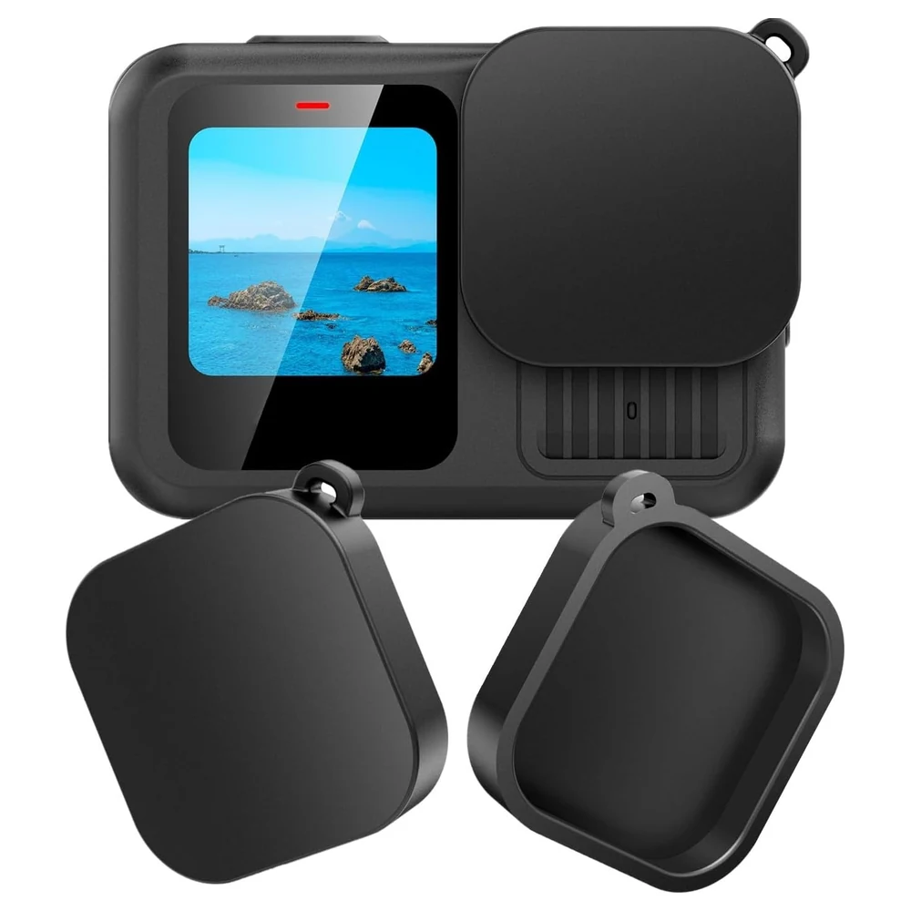 eWINNER 2 Pack Lens Cap for GoPro HERO13 Black, Snug-Fit Protective Lens Cover with Lanyard Hole, Works With or Without Media Mod - JD-CFUI-SWE4 - Image 2