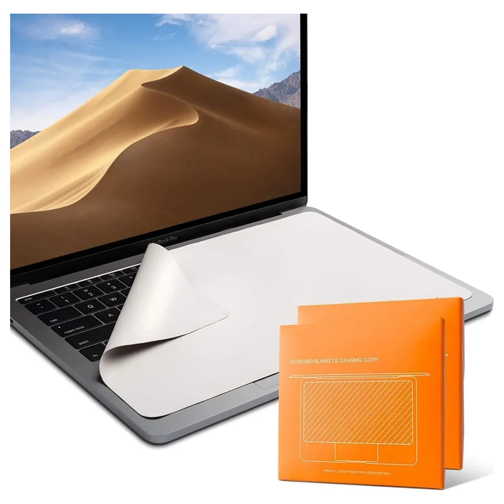 eWINNER 2-Pack Microfiber Keyboard Cover Cloth for 15 to 16 Inch Laptops, Screen Imprint Protection Liner for MacBook Air 15.3 Inch, MacBook Pro 15 and 16 Inch - WY-7C67-ZVF1