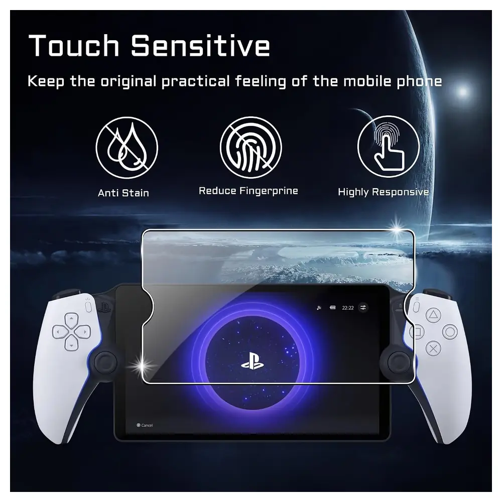 eWINNER 2 Pack Tempered Glass Screen Protector for Sony PlayStation Portal, 9H Hardness, 0.33 mm, 2.5D Rounded Edges, Anti-Fingerprint Crystal Clear - 75-G42V-2WND - Image 2