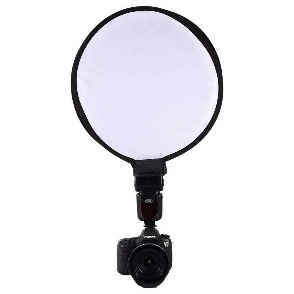 eWINNER 40 cm Round Foldable Speedlite Softbox Diffuser for Hot Shoe Flashes, Hook and Loop Strap Mount, Collapsible Design for Portraits and Studio Work - IV-G59H-CS95 - Image 6