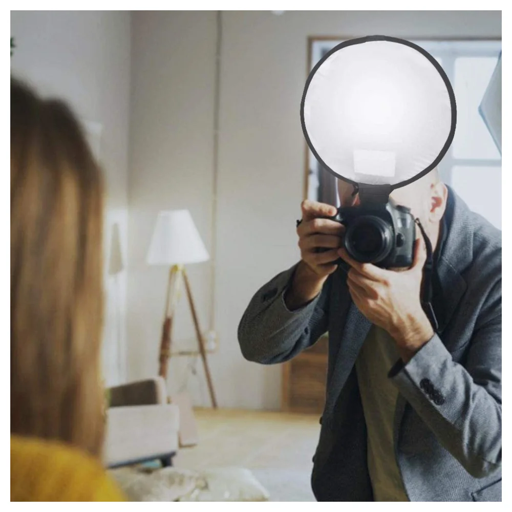 eWINNER 40 cm Round Foldable Speedlite Softbox Diffuser for Hot Shoe Flashes, Hook and Loop Strap Mount, Collapsible Design for Portraits and Studio Work - IV-G59H-CS95 - Image 7
