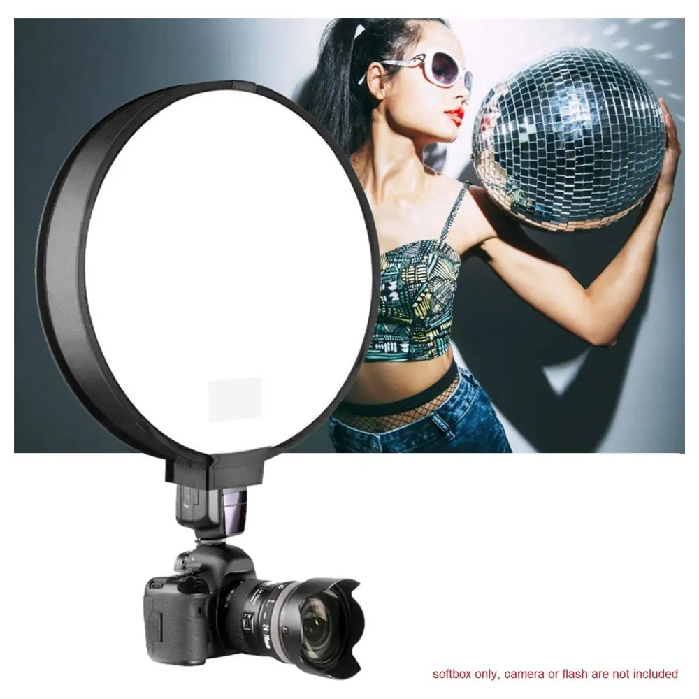 eWINNER 40 cm Round Foldable Speedlite Softbox Diffuser for Hot Shoe Flashes, Hook and Loop Strap Mount, Collapsible Design for Portraits and Studio Work - IV-G59H-CS95 - Image 8