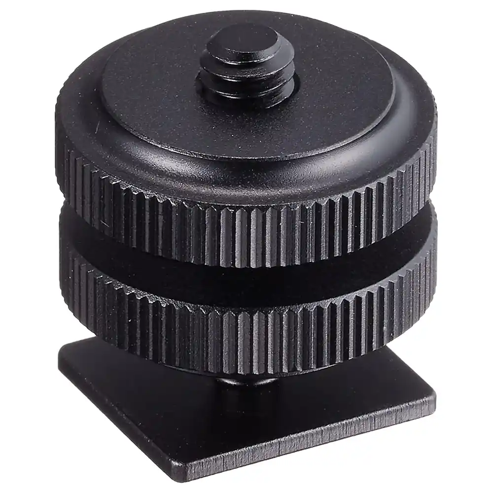 eWINNER Aluminium Alloy Hot Shoe Mount Adapter with Quarter-Inch Tripod Screw and Double Locking Nuts for DSLR Cameras, Microphones, LED Lights and Monitors - OJ-UO6A-DA74
