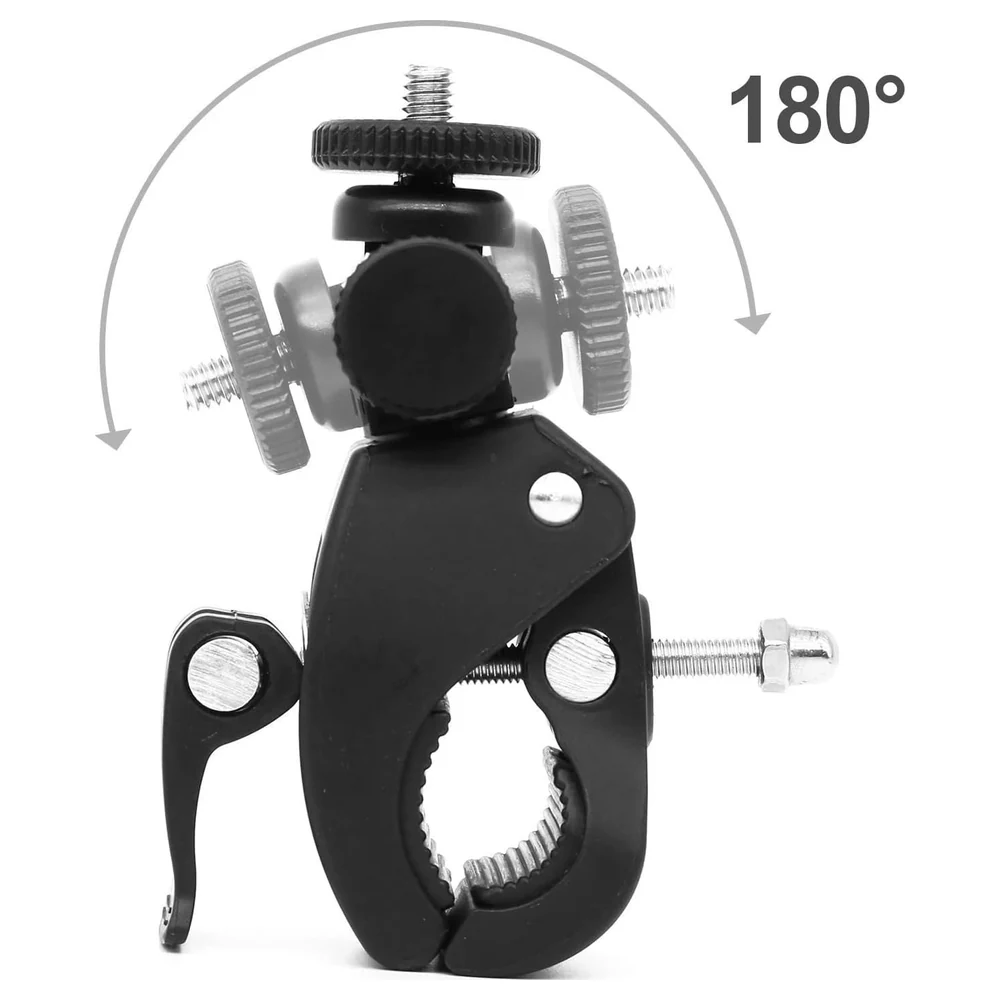 eWINNER Bike Handlebar Clamp Mount for Action Cameras, Open Clip with Rubber Pad, Quarter-Inch Screw and Adapter for GoPro Hero 13 12 11, Insta360 X5 X4 and DJI Osmo Action 5 Pro - FU-ZY0H-ASQR - Image 6
