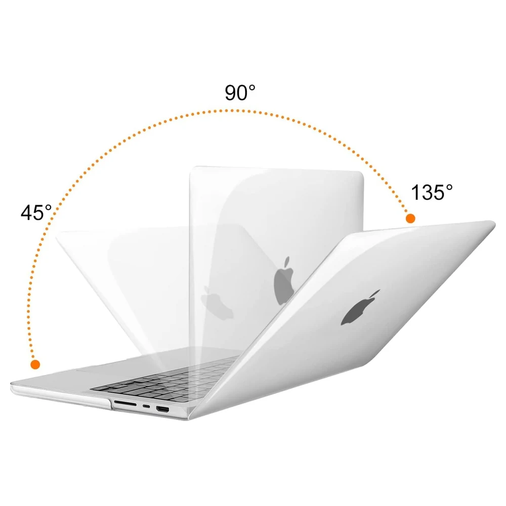 eWINNER Clear Hard Shell Case for MacBook Pro 14 inch A2992 A2918 A2779 A2442 with M3, M2, M1 Pro and Max, Snap-On Protector with Vents and Rubber Feet - 53-8Y6I-9XN5 - Image 4