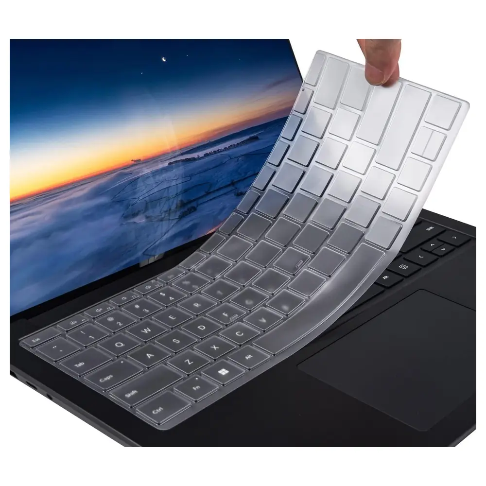 eWINNER Clear Ultra Thin TPU Keyboard Cover for Microsoft Surface Laptop 6, 5, 4 and 3 13.5 Inch and 15 Inch, Washable Spill and Dust Protector Skin - M2-S9AV-AJTG