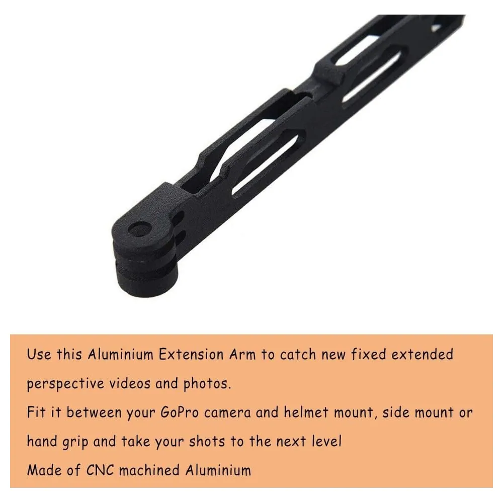 eWINNER CNC Aluminium Alloy Extension Arm for GoPro Hero 13 12 11 10 9, DJI Osmo Action, Insta360 and AKASO Cameras, Hollow Pole Mount with Quarter-Inch Hole - HI-AKOD-O2R9 - Image 6