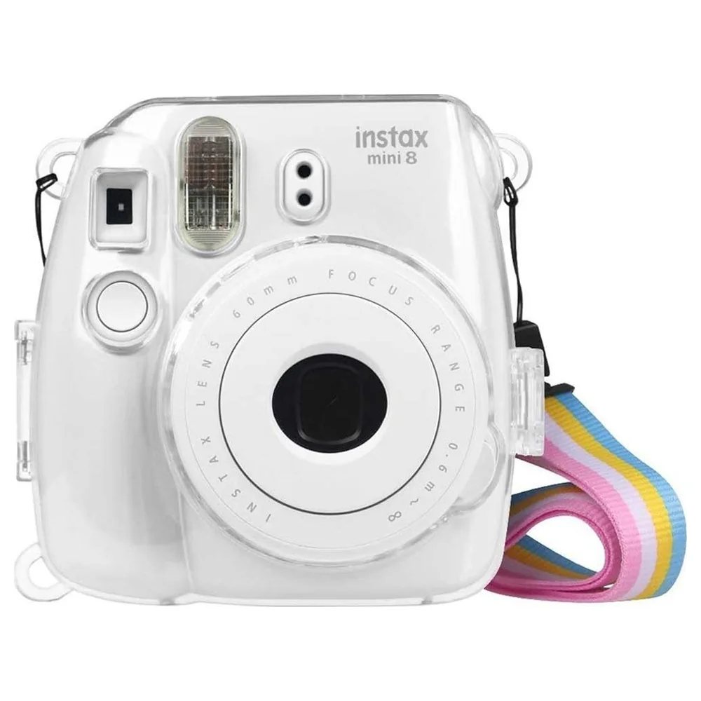 eWINNER Crystal Clear Hard Shell Case for Fujifilm Instax Mini 9, Mini 8, 8s and 8 Plus Instant Camera with Adjustable Removable Shoulder Strap, Transparent - 2724465124894