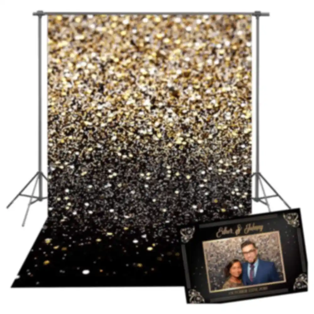 eWINNER Golden Bokeh Starry Sky Glitter Photography Backdrop 1.5 x 2.1 m, Non-Reflective Vinyl Photo Background for Weddings, Birthday Parties and Studio Shoots - OB-O27K-5BY0 - Image 2