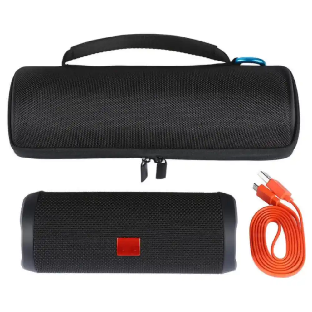eWINNER Hard EVA Carrying Case for JBL Flip 4, Flip 5 and Flip 6 Speaker, Shockproof Travel Case with Accessory Pocket, Carabiner and Carry Strap Black - DA-G7XD-877W - Image 2