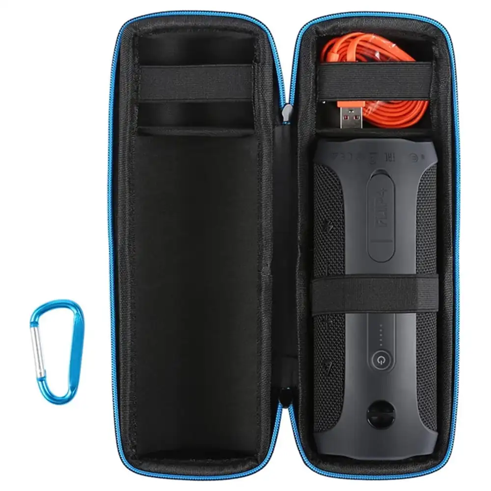 eWINNER Hard EVA Carrying Case for JBL Flip 4, Flip 5 and Flip 6 Speaker, Shockproof Travel Case with Accessory Pocket, Carabiner and Carry Strap Black - DA-G7XD-877W - Image 3