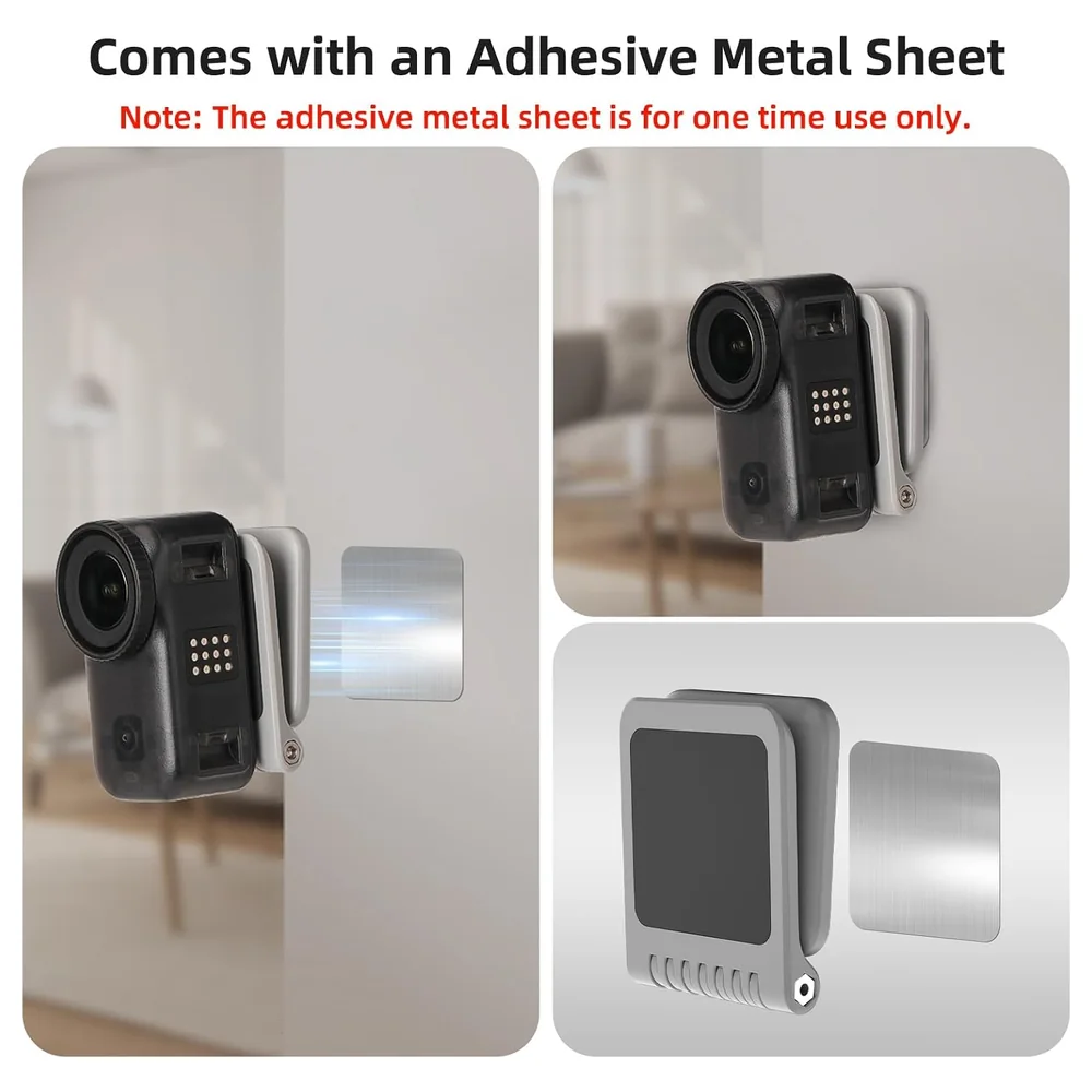 eWINNER Magnetic Base Mount for DJI Osmo Nano and Insta360 GO Ultra, GO 3S, GO 3 Thumb Cameras, 360 Degree Rotation, 180 Degree Tilt with Adhesive Iron Plate - TC-AAA4-LO51 - Image 7