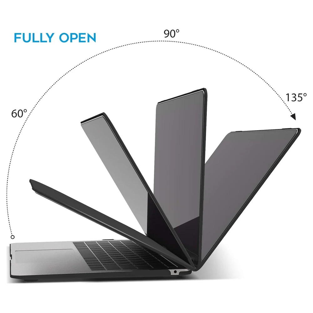 eWINNER Matte Black Hard Shell Case for MacBook Air 13 inch A2337 M1, A2179 and A1932 with Touch ID, Snap-On Two-Piece Cover with Ventilated Base - 37-5N4M-8A27 - Image 4
