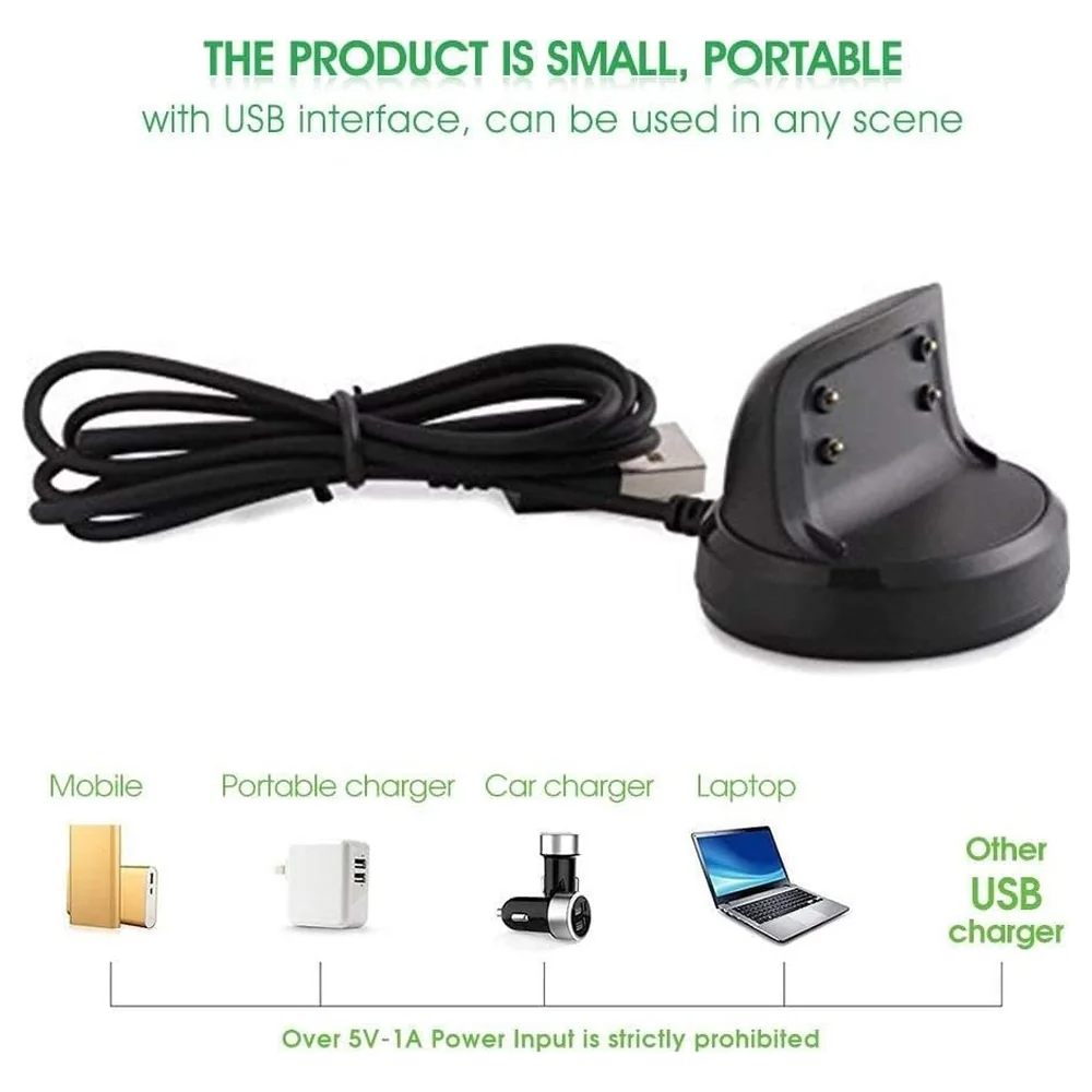 eWINNER Replacement USB Charging Dock for Samsung Gear Fit2 R360 and Gear Fit2 Pro R365 Smartwatch, Portable Charger Cradle with Overcurrent Protection Black - 27242907883841 - Image 4