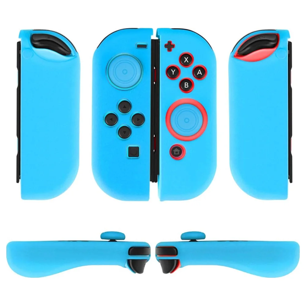 eWINNER Silicone Joy-Con Grip Case Set for Nintendo Switch, Anti-Slip Ergonomic Controller Covers with 2 Thumb Grip Caps, 1 Pair, Blue - UF-CVLP-9SK0