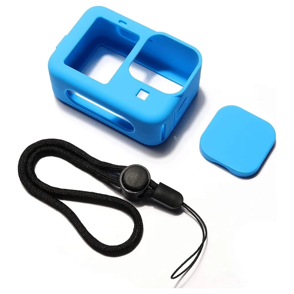 eWINNER Silicone Protective Sleeve Case for GoPro Hero 12, 11, 10 and 9 Black with Lens Cover and Lanyard, Slim Anti-Scratch Action Camera Skin, Blue - UF-6DQ7-V8G4 - Image 2