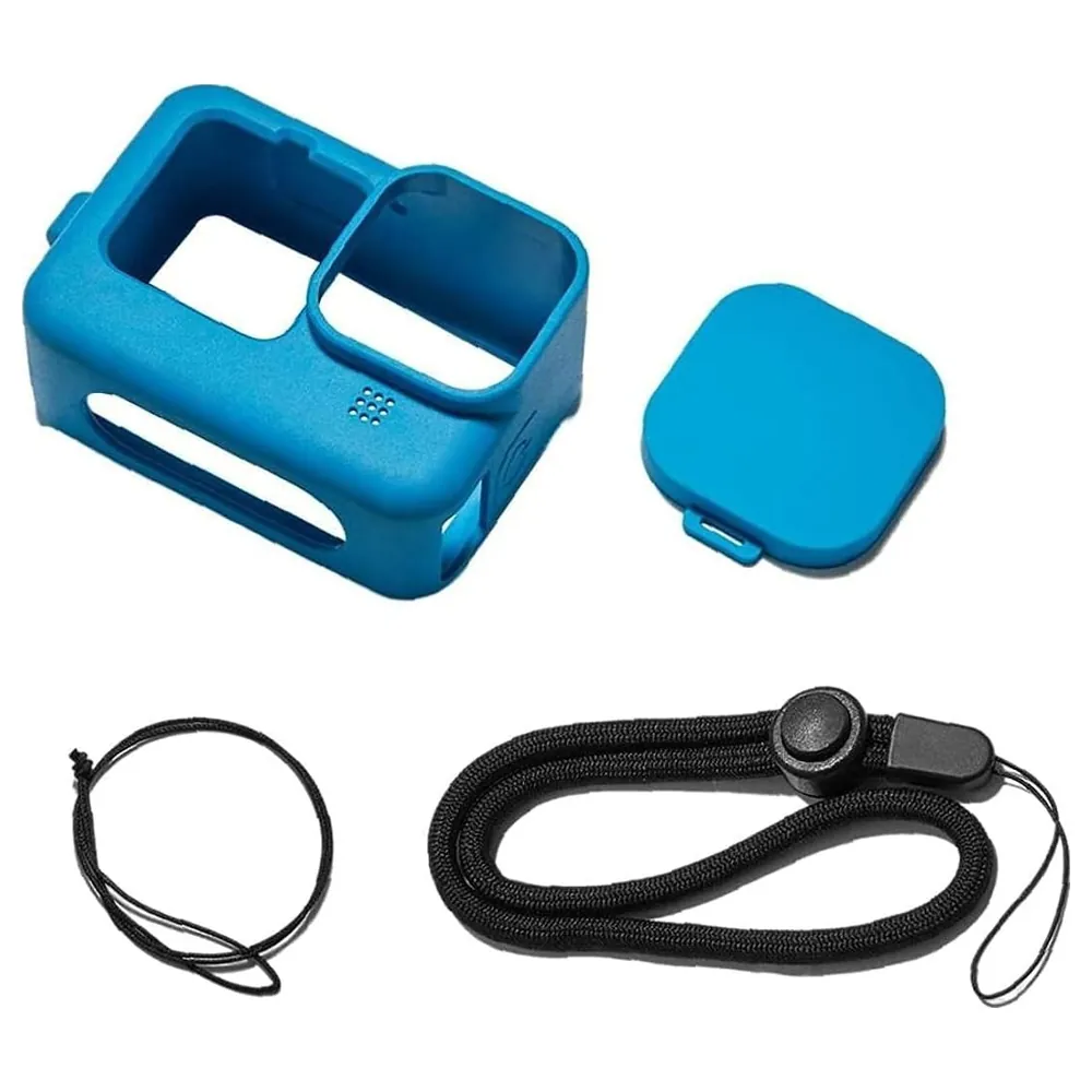 eWINNER Silicone Protective Sleeve Case for GoPro Hero 12, 11, 10 and 9 Black with Lens Cover and Lanyard, Slim Anti-Scratch Action Camera Skin, Blue - UF-6DQ7-V8G4 - Image 3