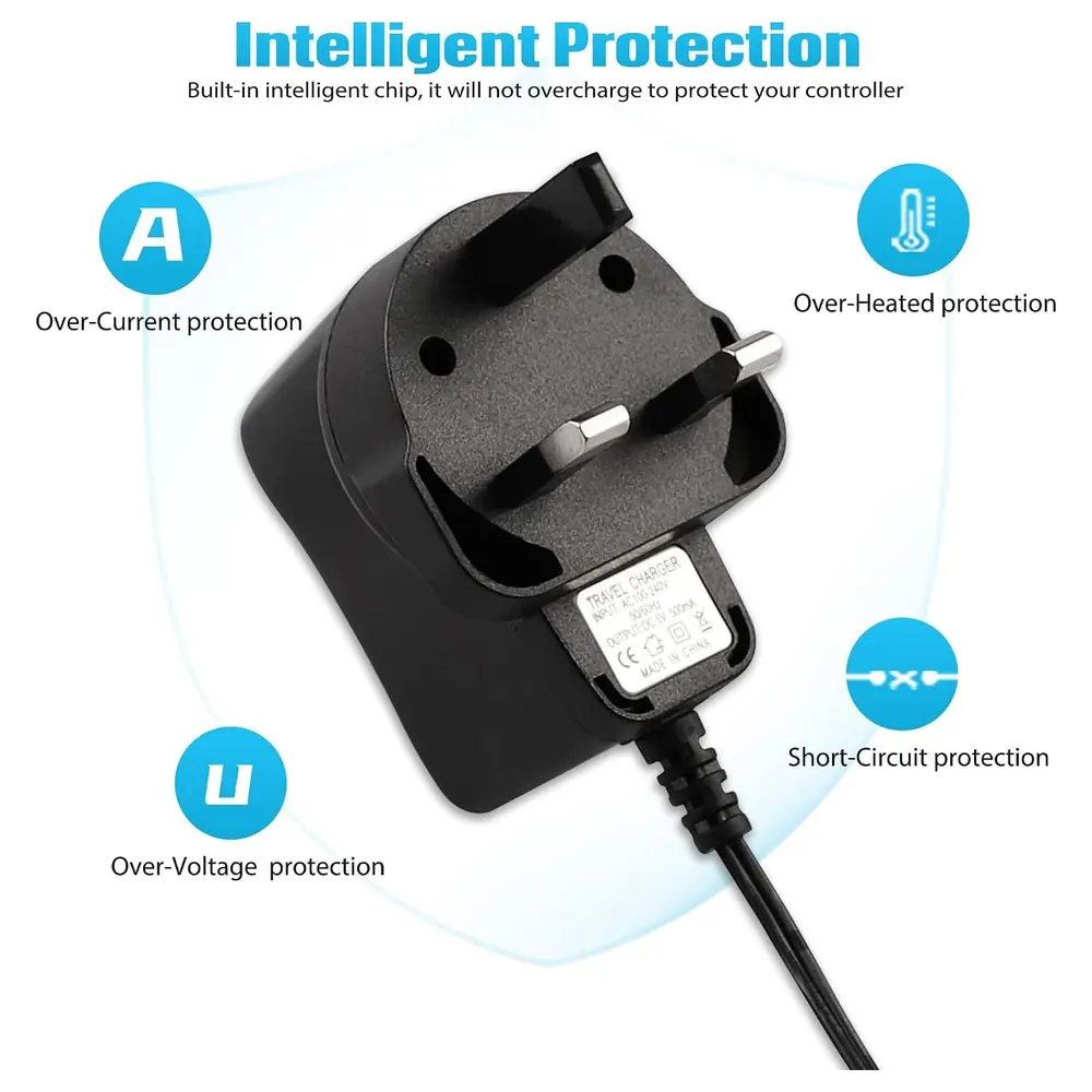 eWINNER Travel Wall Charger for Sony PSP 1000, 2000 and 3000 Series with UK Plug, Built-In Protection Chip and Right-Angle DC Connector - W9-0T1Y-U50G - Image 6