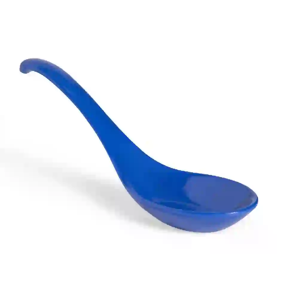 Hoover Blue Lightweight Melamine Soup Spoon with Smooth Wipe-Clean Surface, 15 cm - HVRFLB1903