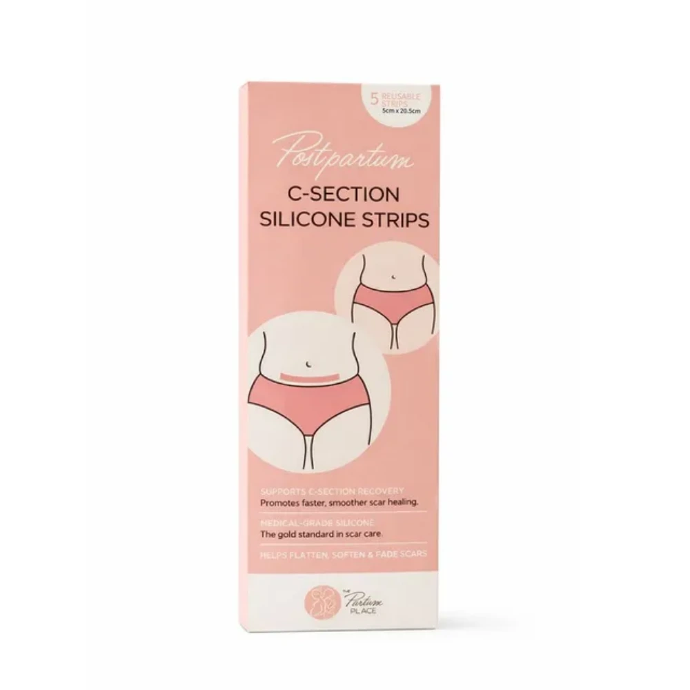 Partum Panties C Section Scar Strips Medical Grade Silicone, 5 Reusable Scar Sheets, Postpartum Scar Care for C Section Recovery - PSC04