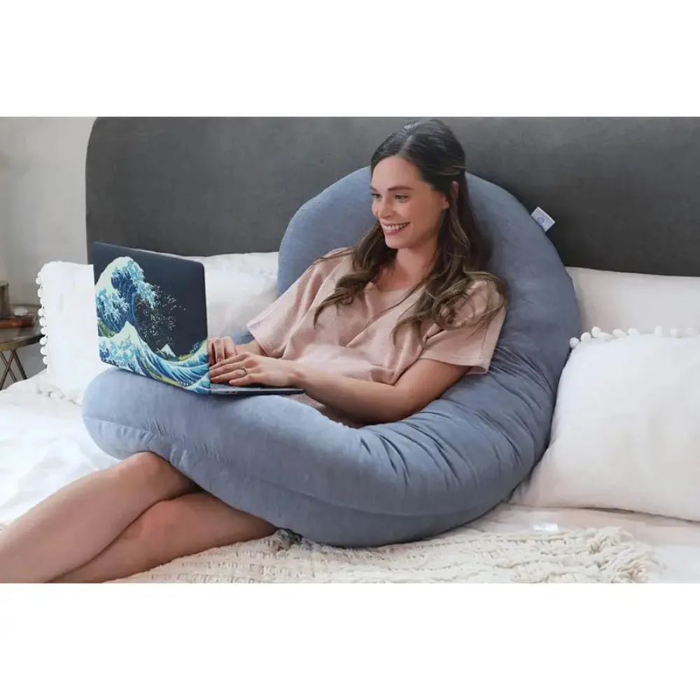 PharMeDoc C-Shape Full Body Maternity Pillow, Pregnancy Support for Back, Belly and Legs, Soft Breathable Ergonomic Design, Grey - BPC-CC31-DG - Image 5