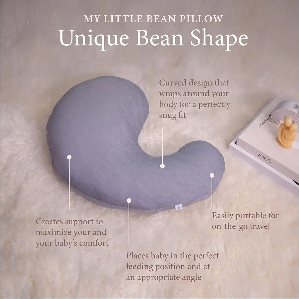 PharMeDoc My Little Bean Nursing Pillow, Cooling Fabric for Nursing and Feeding Support, Dark Grey - MPB-CC01-DG - Image 5