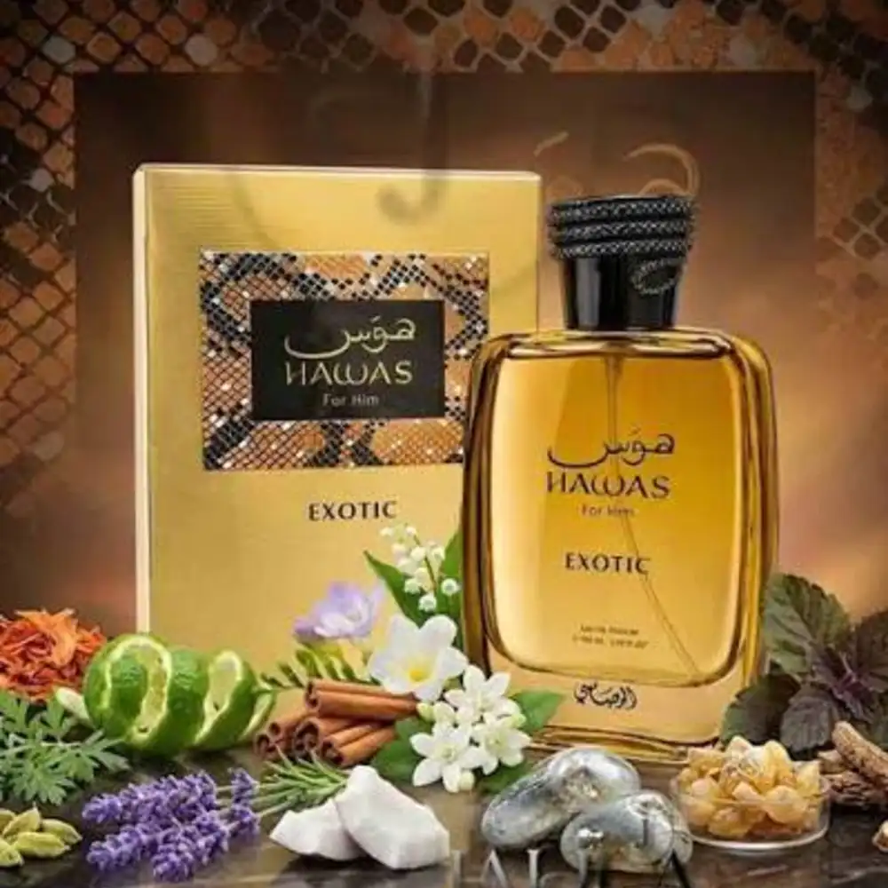 Rasasi Hawas Exotic Eau de Parfum 100ml for Men, Amber Spicy Long Lasting Fragrance Spray, Bergamot, Cardamom, Carrot, Ideal Gift for Birthdays and Special Occasions - Image 3