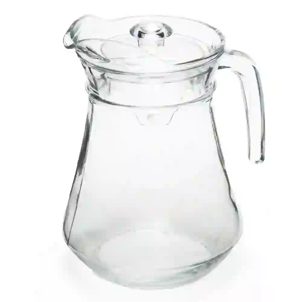 Taliona Lilly 1.3L Premium Clear Glass Water Jug with Ergonomic Loop Handle, Transparent Beverage Pitcher for Serving Water, Juice and Other Drinks - C6913879