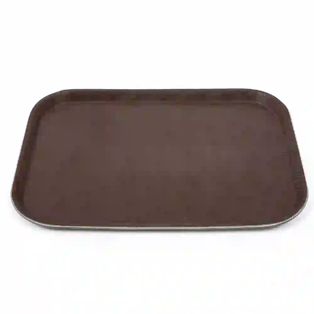 Taliona Premium Brown Rectangular Plastic Serving Tray with Non-Slip Surface, Durable Kitchen and Dining Tray, 35 x 27 cm - C2013440 - Image 3