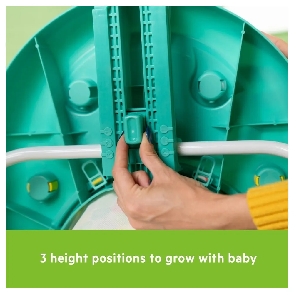 Bright Starts Wanderlights 2-in-1 Baby Activity Walker with Removable Light-Up Spinning Toy, 3 Height Settings, Foldable, Blue Green, 6-12 Months - 17367-050 - Image 6