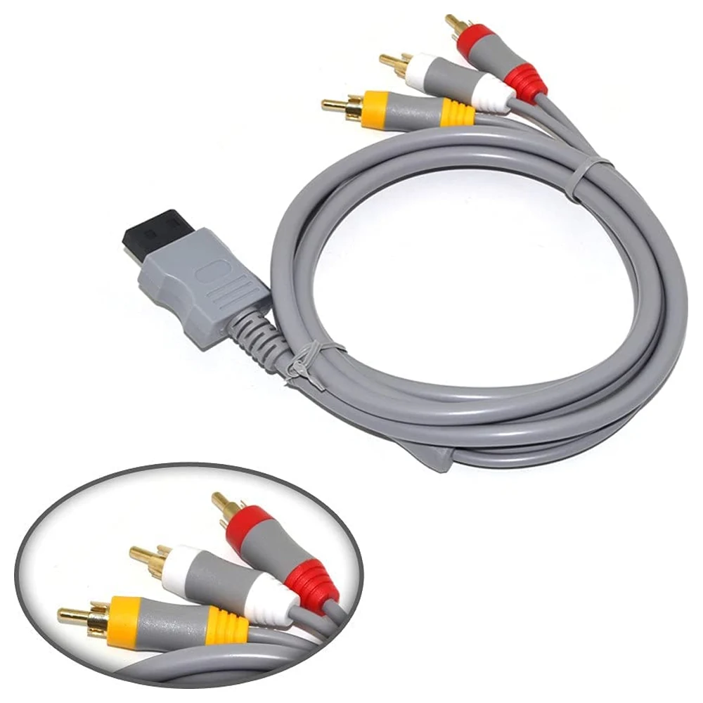 eWINNER 1.8 m AV Composite Cable for Nintendo Wii and Wii U, Audio Video TV Lead with Colour-Coded RCA Plugs for Stereo Sound and Video, Grey - 1H-0JNL-9RDO - Image 2