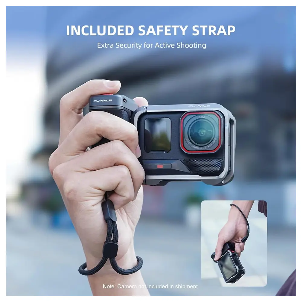 eWINNER Bluetooth Camera Grip Handle for Insta360 Ace Pro, Ace Pro 2 and X5 with Detachable Magnetic Remote Shutter, Quick Release Buckle and Wrist Strap - L2-JJC0-MWAB - Image 9