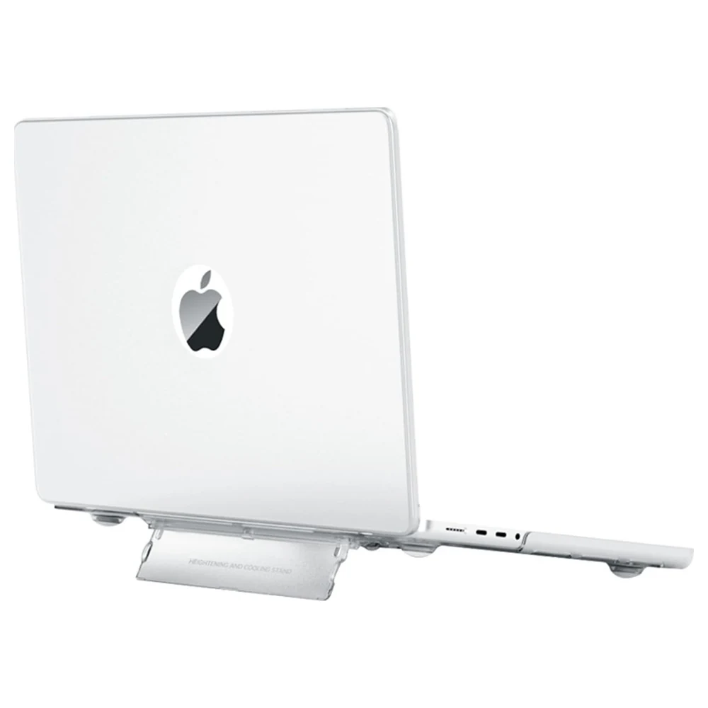 eWINNER Hard Shell Case with Fold-Out Kickstand for MacBook Air 13 Inch 2018-2021 M1 A2337 A2179 A1932, Slim Matte Protective Cover with Cooling Vents, White - NW-HE2Y-QO9J